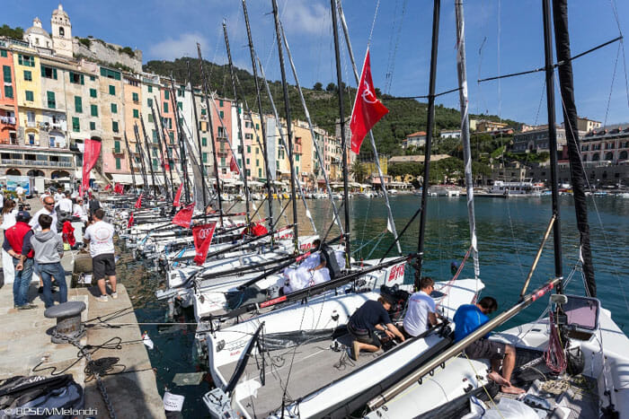Sailboats in the harbor of Portovenere, Liguria, Italy