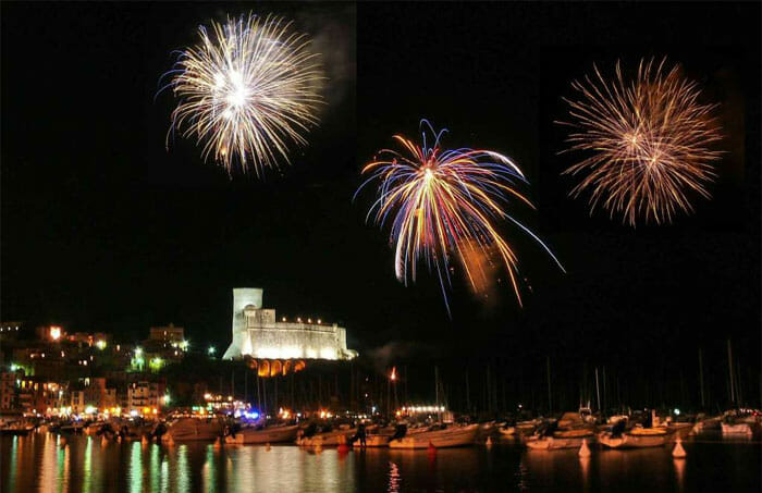 Fireworks during Sant'Erasmo Festival, Lerici, Liguria