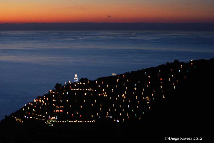Manarola's Luminous Nativity Scene - by Diego Ravera