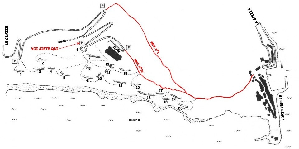 portovenere rock climbing map