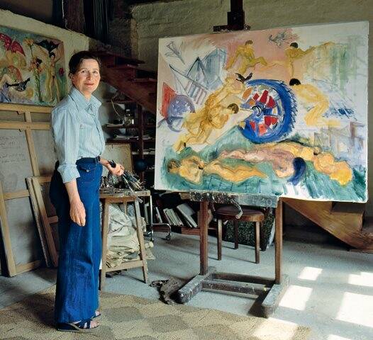 Hélène de Beauvoir in her studio - Photo from cittadellaspezia.com