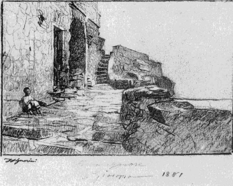 riomaggiore sketch by telemaco signorini 1881